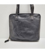 Frye Black Leather Tote Zipper Shoulder Bag Handbag Purse Double Strap - $79.86