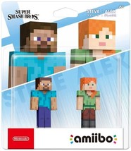 Nintendo Amiibo STEVE + ALEX Set Super Smash Bros Figure Minecraft - £31.06 GBP