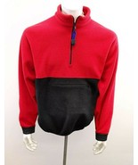 Gap Men&#39;s 1/4 Zip Fleece Pullover Size Medium Red Black Long Sleeve Poly... - $7.92