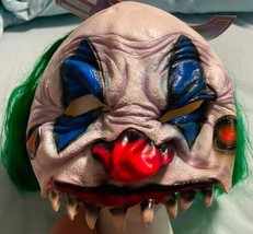 Scary Clown Forum Horror Latex Mask Universal Studios Costume Half Face NWT - £32.73 GBP