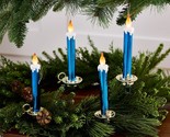 Set of 4 Illuminated 8&quot; Clip-On Taper Candles by Valerie in Blue - $193.99