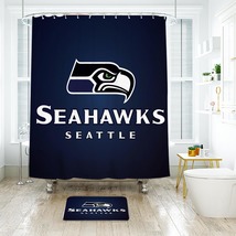 Seattle Seahawks Shower Curtain Bath Mat Bathroom Waterproof Decorative - £18.18 GBP+
