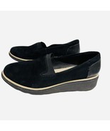 Clarks Ultimate Comfort Black Suede Loafer Size 8 Casual Wedge Heel - £17.11 GBP