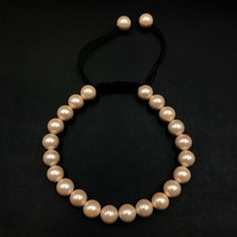 Or Rose Coque Perle 8x8 MM Rond Perles Fil Bracelet TB-117 - £7.76 GBP
