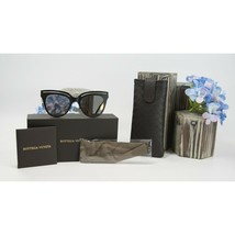Bottega Veneta Black Gold Thin Frame Cat Eye Metal Logo Sunglasses NWT Case - £123.10 GBP