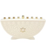 Lenox Judaic Blessing Menorah Candle Holder Hanukkah Chanukah Star Of Da... - £75.51 GBP