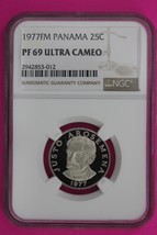 1977 Panama PF 69 Ultra Cameo Proof 25 Centesimos NGC Graded Certified S... - $79.99