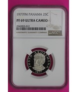 1977 Panama PF 69 Ultra Cameo Proof 25 Centesimos NGC Graded Certified S... - €69,16 EUR