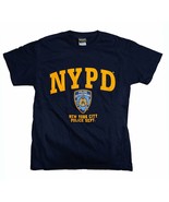 NYPD Kids Official Licensed T-Shirt Navy Yellow New York Police Youth Bo... - £16.01 GBP