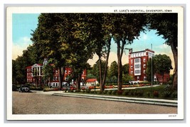 St Luke Hospital Davenport Iowa IA UNP Linen Postcard N24 - £3.05 GBP
