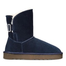 Style &amp; Co. Womens 8 M Navy Blue Faux Fur Lined Mid Calf Boots NIB HG3 - £25.79 GBP