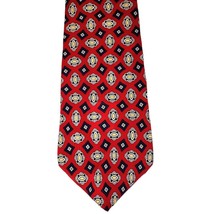 Liberty of London Mens Neck Tie Red Print Silk Made in USA - £8.72 GBP
