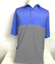 FootJoy Polo Shirt Mens Large Blue White Striped Golf Short Sleeve - £12.60 GBP
