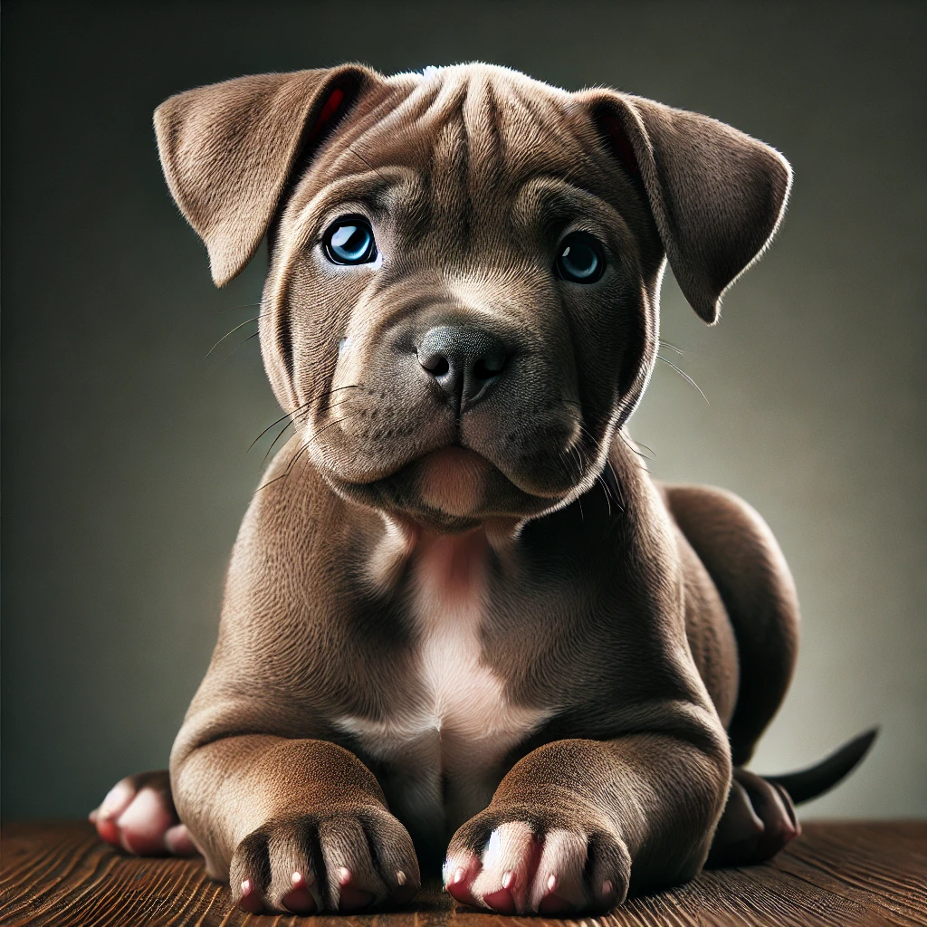 An Interested Pit Bull Puppy In Digital Art. - $100.00