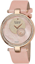 New Burgi BUR042PK Women&#39;s Icon Fashion Pink Mop Diamond Rose Gold Satin Watch - £74.26 GBP