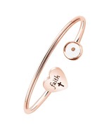 Inspirational Mustard Seed Bangle Faith Cross Cuff Bracelet - $40.52