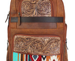 Western Distressed Floral Tooled Leather Handwoven Travel Utility Bag 18... - £125.59 GBP