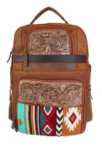 Western Distressed Floral Tooled Leather Handwoven Travel Utility Bag 18SKB68 - £125.27 GBP