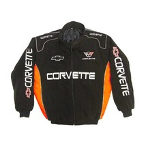 Corvette C5 Racing Jacket Black and Orange Racing Jacket | NASCAR jacket | Gift  - $79.97