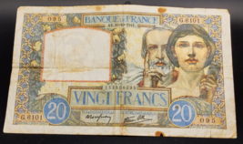 France Banknote P-92 20 Francs 1941 Circulated - £9.37 GBP