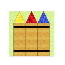 CRAYONS PAPER PIECING QUILT BLOCK PATTERN -094A - £2.15 GBP