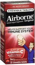 Airborne Very Berry Chewable Tablets, 32 count - 1000mg of Vitamin C - Immune Su - £35.96 GBP