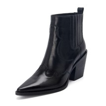 Hot Sale Leather Cow Suede Western Ankle Boots Women Point Toe Kitten Heels Shor - £97.33 GBP