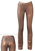 Rock &amp; Republic Berlin Gold Bronze Foil Skinny Jeans Misses 2 4 - £31.92 GBP