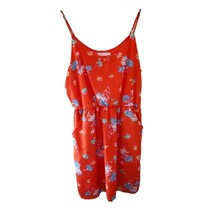 Lush Orange Floral Sleeveless Mini Dress with Pockets - £9.91 GBP