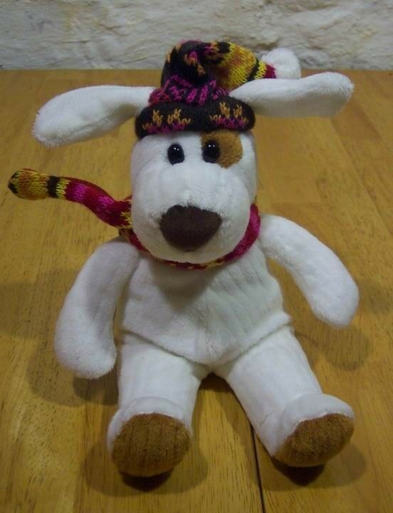 Animal Alley WHITE DOG IN SCARF & HAT Stuffed Animal - $15.35
