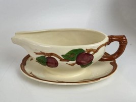  Vintage Franciscan Apple Gravy Boat with Attached Underplate Apple USA Backstam - £29.81 GBP