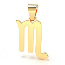 Scorpio Zodiac Sign Pendant In Solid 14K Yellow Gold - £132.91 GBP