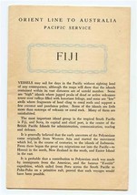 Orient Line to Australia Pacific Service FIJI Information Brochure with ... - $27.72