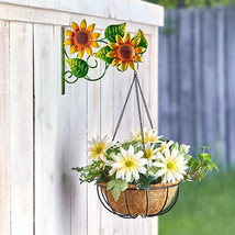 Hanging Planter with Coir Liner Flower Pot Basket Garden Fence Balcony S... - $22.95