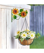 Hanging Planter with Coir Liner Flower Pot Basket Garden Fence Balcony S... - £28.52 GBP