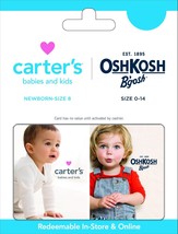 CARTER&#39;S OSHKOSH B’GOSH GIFT CARD KID BABY NEWBORN INFANT CLOTHES FASHIO... - $82.12 CAD+