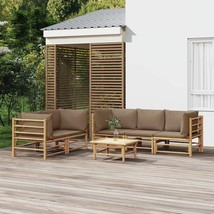  Garden Lounge Set Taupe Bamboo 6-piece set Modular - $16,271.35 MXN