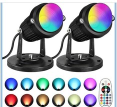 SUNVIE Spotlight Outdoor 120v RGB LED Color Changing Landscape Lights In... - $39.59