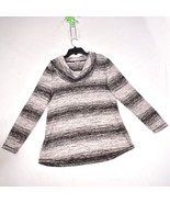 T by Talbots Black &amp; Gray Melange Stripe Cowl Neck Pullover Sweater Size... - €18,72 EUR