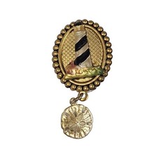 Nautical theme Lighthouse Brooch Pin With Sand Dollar Charm - £6.02 GBP