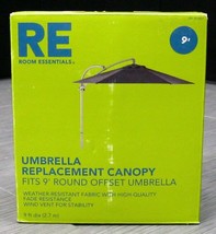 RE Room Essentials 9&#39; Round Offset Umbrella Replacement Canopy Gray New ... - £39.95 GBP