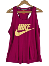 Nike Tank Top Large Womens Pink Swoosh Spell Out Racerback Knit - £21.92 GBP