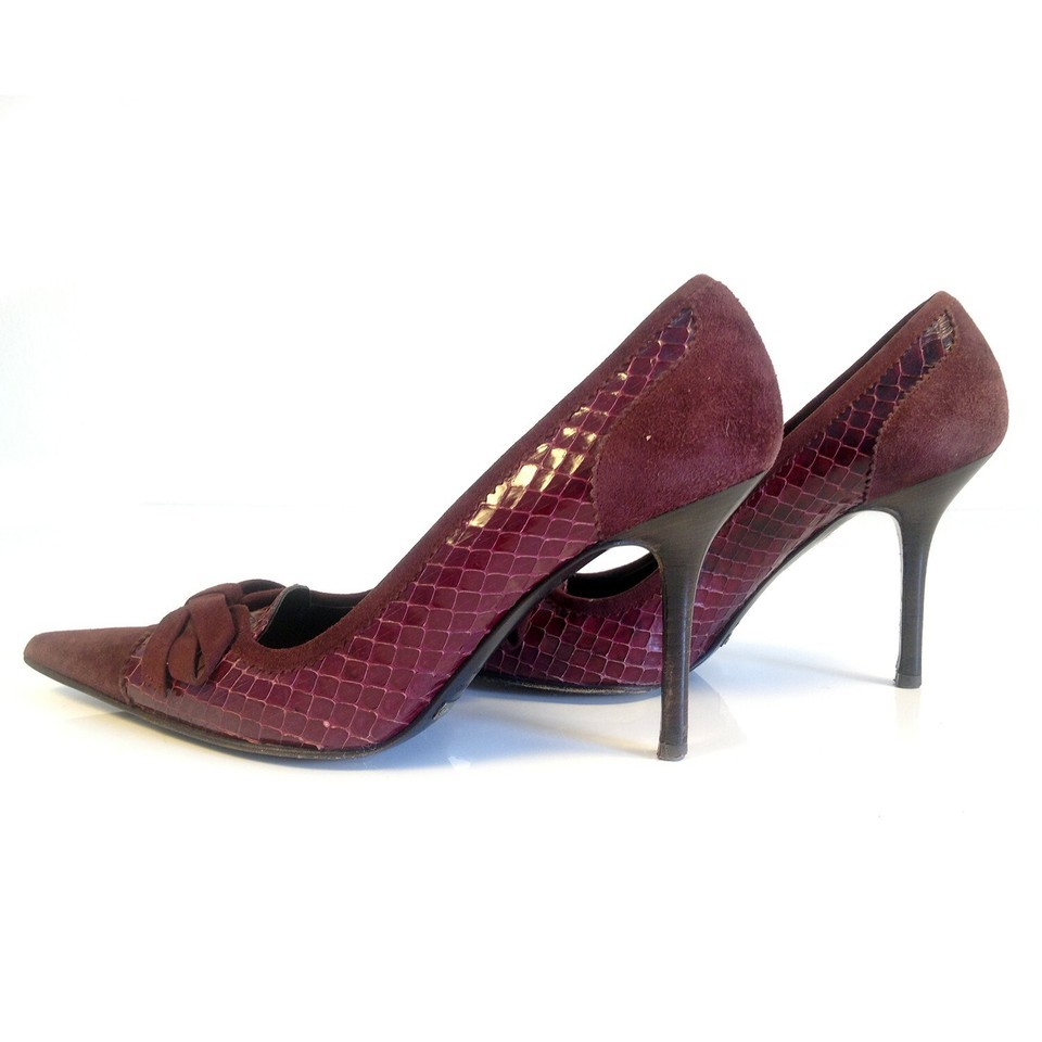 Dolce & Gabbana bordeaux snakeskin & suede leather pointy classic pumps Item image 3