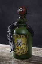 Wicca Paranormal Raven Crow With Eyeball Faux Poison Potion Bottle Prop Decor - £23.91 GBP