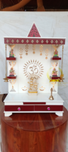 pooja mandir for home Wood Temple Mandir White + coffee beautiful hanging lamps - $276.71+