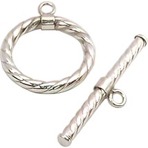 Sterling Silver Toggle Clasp Swirl Chain Necklace - £8.16 GBP