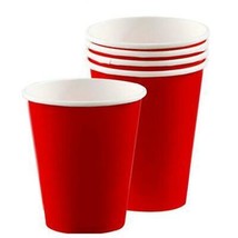Solid Apple Red Paper Cups Birthday Party Supplies 8 Per Package 9 oz New - £2.32 GBP
