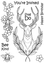 The Card Hut Clear Stamps 8&quot;X6&quot; By Charlotte Eleanor Flora And Fauna  Stag - £13.36 GBP