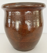 Antique Redware Apple Butter Crock Reddish Brown Southeastern Pennsylvania - £95.60 GBP