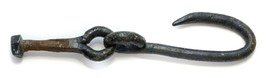 Antique Hand Forged Iron Hardware Barn Farm Accessory Large Hook Bolt - £17.34 GBP